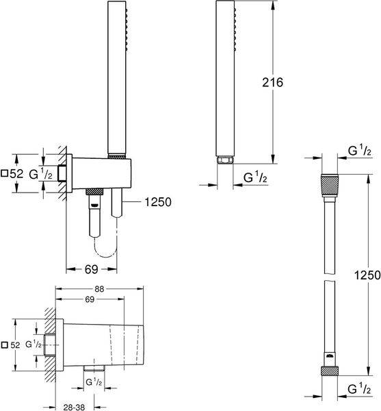 Душовий набір Grohe Euphoria Cube Stick 26405000 26405000 фото