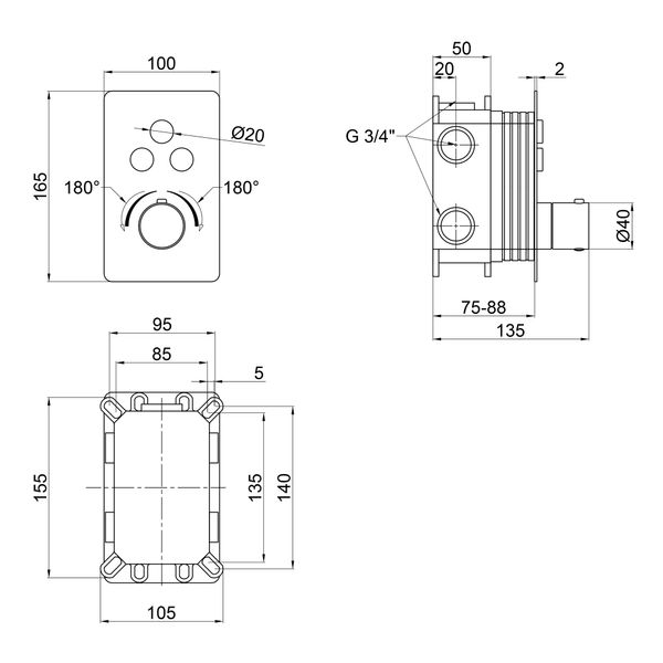 Термостат скрытого монтажа Qtap Votice 6443T105NKB SD00048321 фото