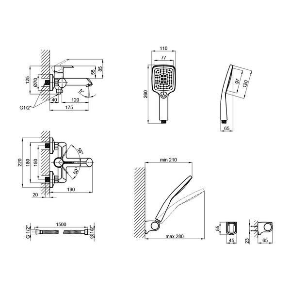 Змішувач для ванни Qtap Grand CRM 006 SD00039601 фото