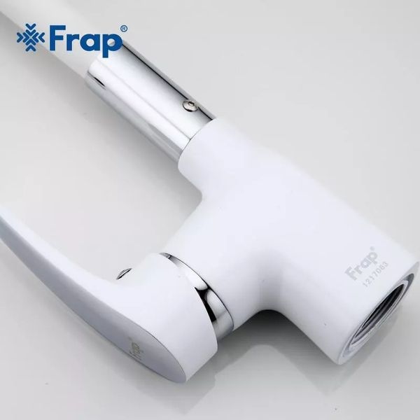 Смеситель для кухни Frap F4453-03 с гибким изливом белый/хром F4453-03 фото