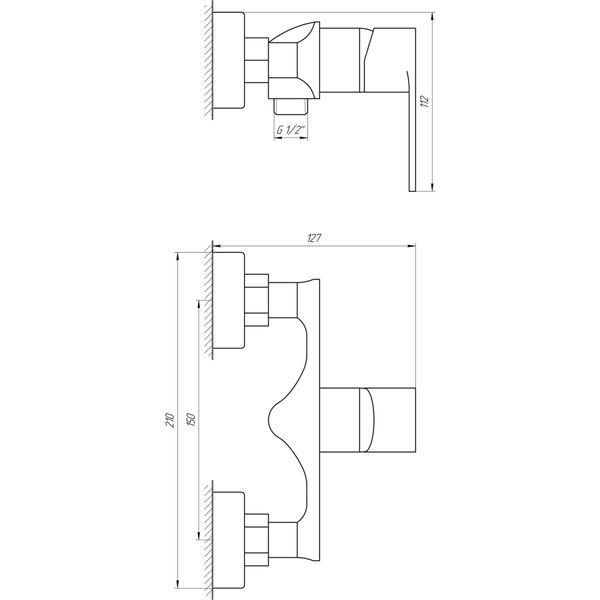 Змішувач для душу Globus Lux Niagara GLN-0105N 000018451 фото