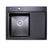 Кухонная мойка Platinum Handmade 580х480х220 L PVD черная с корзиной и дозатором 000032279 фото 1