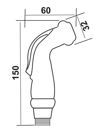 Лейка для гигиенического душа Perla Lana черная PSJ7102B PSJ7102B фото