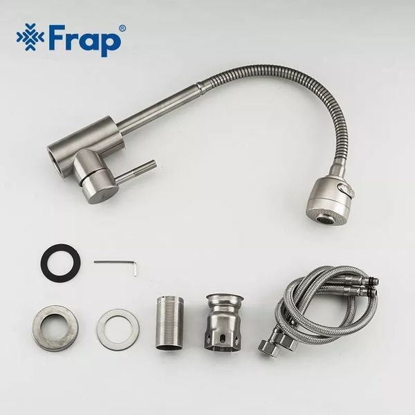 Змішувач для кухні Frap F44899-1 з гнучким виливом сатин F44899-1 фото