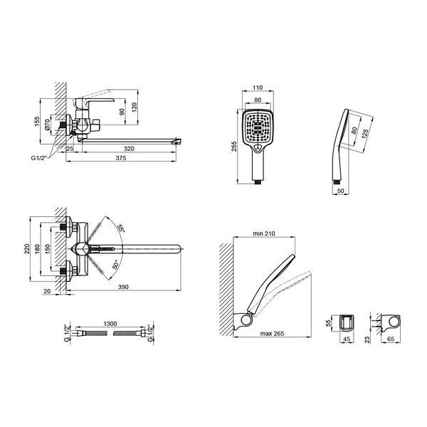 Змішувач для ванни Qtap Grand CRM 005 SD00039602 фото