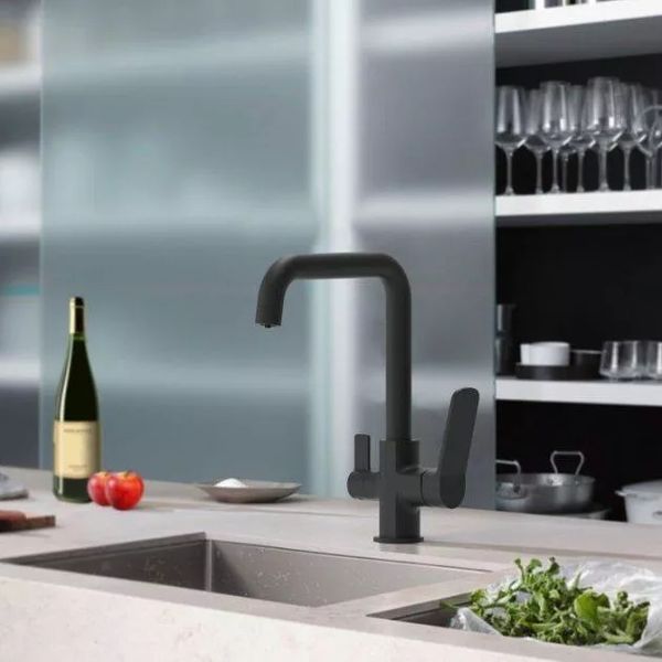 Смеситель для кухни с фильтром Frap F4362 черный F4362 фото
