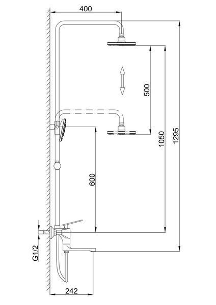 Душова система Frap F2458 білий/хром F2458 фото