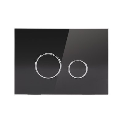 Панель смыва Qtap Nest круглая стеклянная черная SD00038765 фото