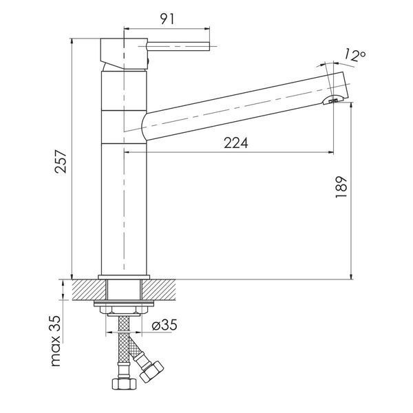 Смеситель для кухни Imprese Pivot LSS сталь f03408502LS 086273 фото