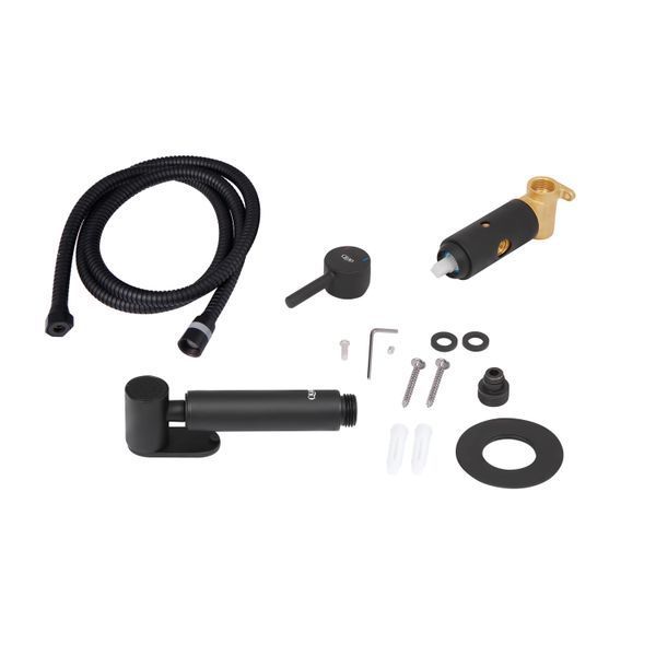 Набор для гигиенического душа Qtap Inspai-Varius круглый Black Matt SD00035723 фото