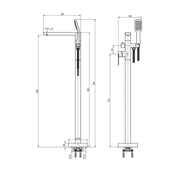 Смеситель для ванны Topaz Barts TB 07113-H36 000019561 фото