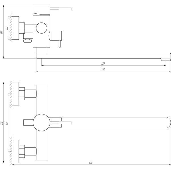 Смеситель для ванны Globus Lux Wien SBT2-208 000017541 фото