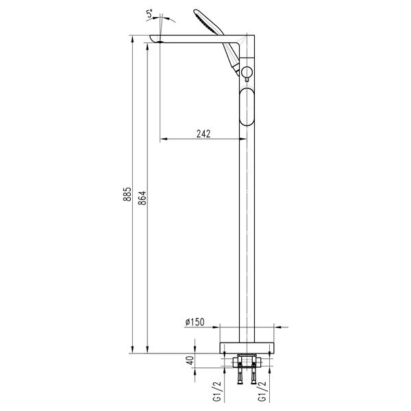 Змішувач для ванни Topaz Barts TB 07113-H36 000019561 фото