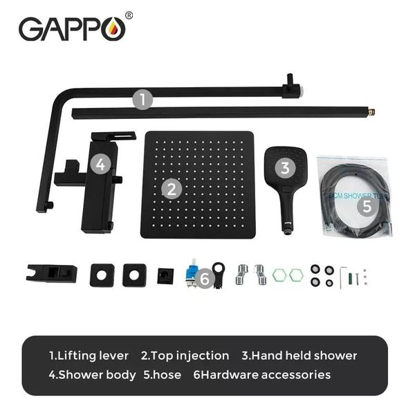Душова система Gappo G2417-6 чорна G2417-6 фото