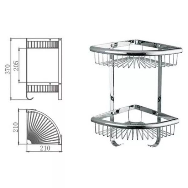 Полиця кутова Frap F352-1 хром F352-1 фото