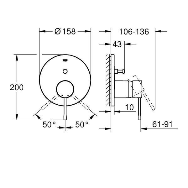 Смеситель скрытого монтажа Grohe Essence 24058001 24058001 фото