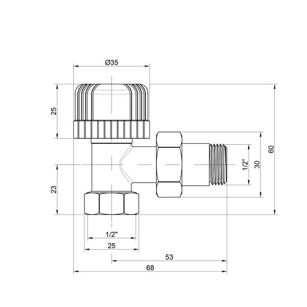 Вентиль термостатичний Icma №778 1/2" (30х1,5) кутовий SD00005631 фото