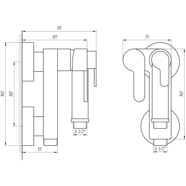 Змішувач гігієнічний Globus Lux GLN-3-106MIX 000018456 фото