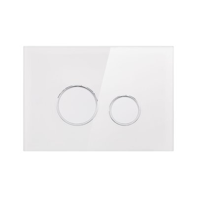 Панель смыва Qtap Nest круглая стеклянная белая SD00038771 фото