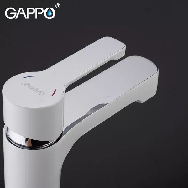 Змішувач для умивальника Gappo G1002-8 білий/хром G1002-8 фото