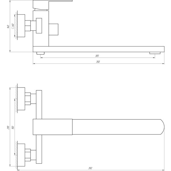 Смеситель для ванны Globus Lux Sicilia SBQ-208 000017543 фото