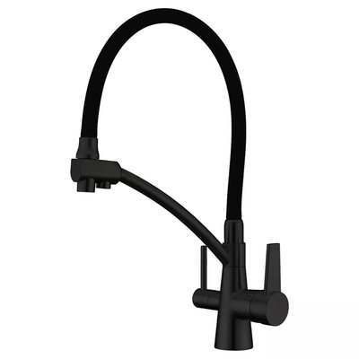 Смеситель для кухни с фильтром Gappo G4398-16 с гибким изливом черный G4398-16 фото
