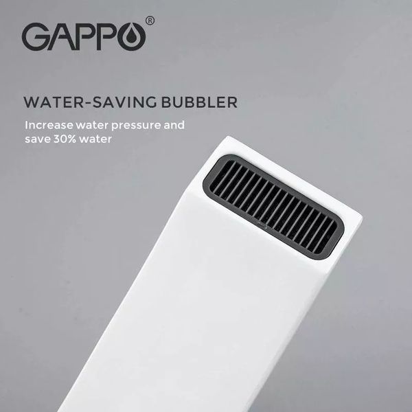 Змішувач для умивальника з термостатом Gappo G1007-50 білий/хром G1007-50 фото