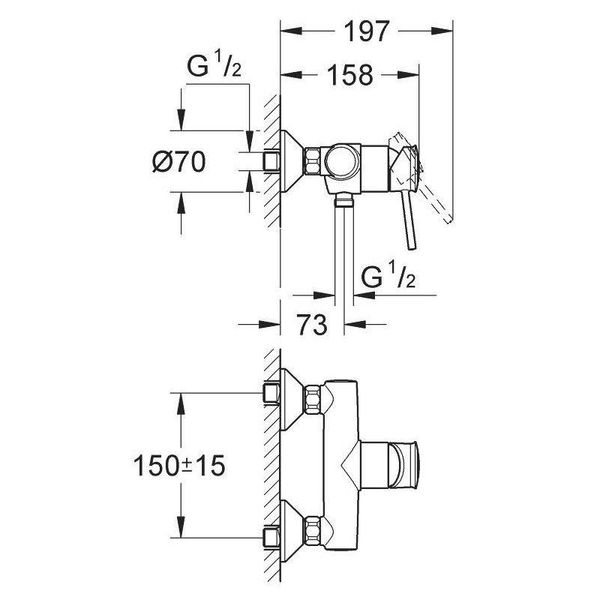 Змішувач для душу Grohe BauClassic 32867000 32867000 фото