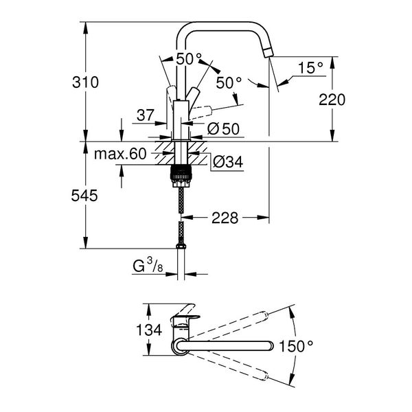 Змішувач для кухні Grohe Eurosmart New 30567000 30567000 фото