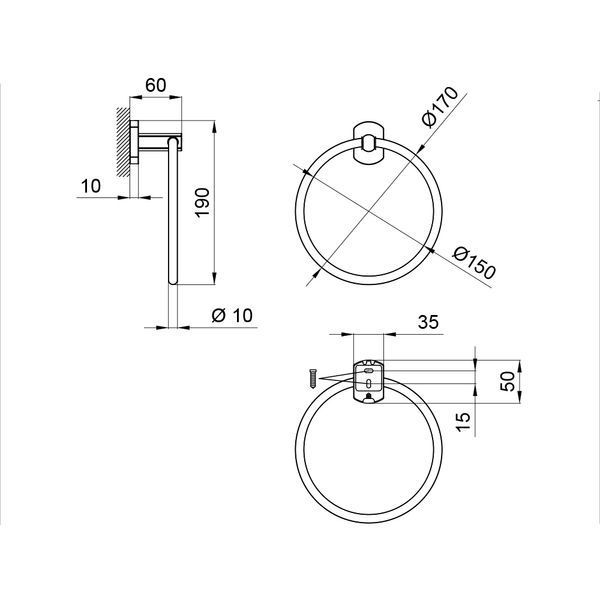 Тримач для рушника Qtap Liberty D 160 мм Antic Bronze SD00031698 фото