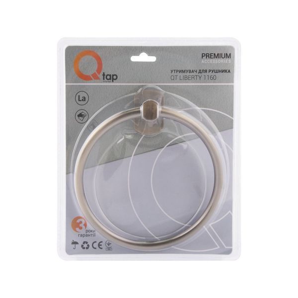 Тримач для рушника Qtap Liberty D 160 мм Antic Bronze SD00031698 фото