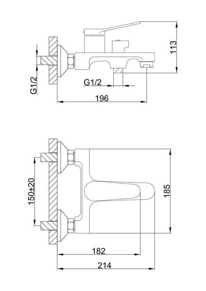 Смеситель для ванны Frap F3245 белый/хром F3245 фото