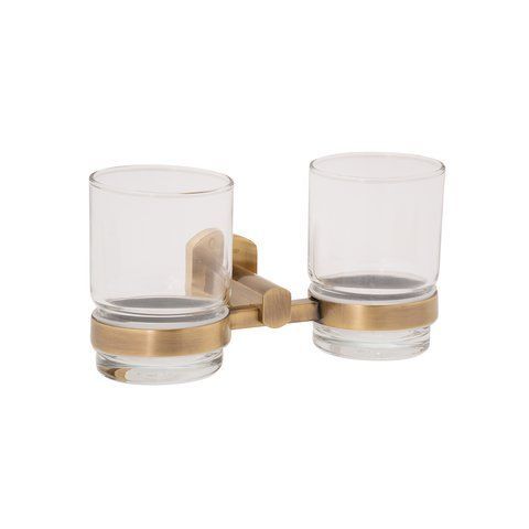 Стакан с держателем Qtap Liberty двойная Antic Bronze SD00031699 фото
