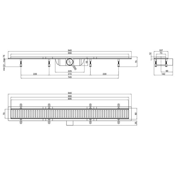 Трап для душа Qtap Dry FB304-900 SD00034834 фото