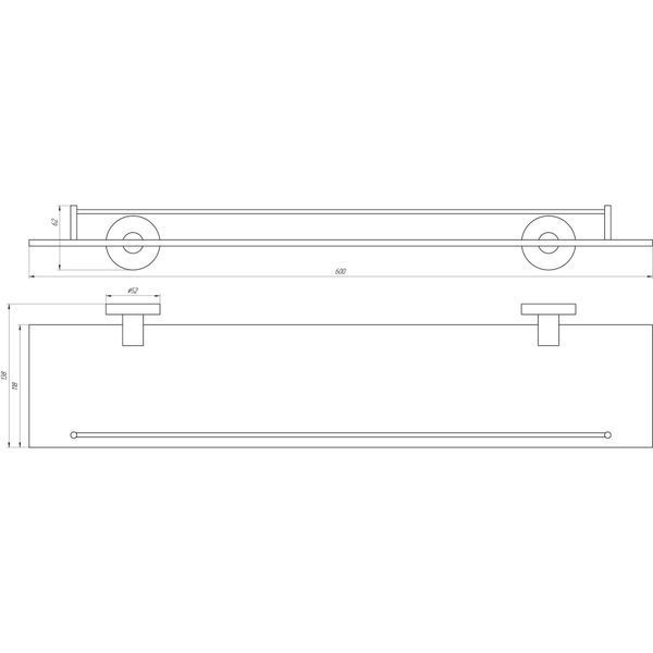 Полиця Globus Lux SS 8427 скло SUS304 000019463 фото