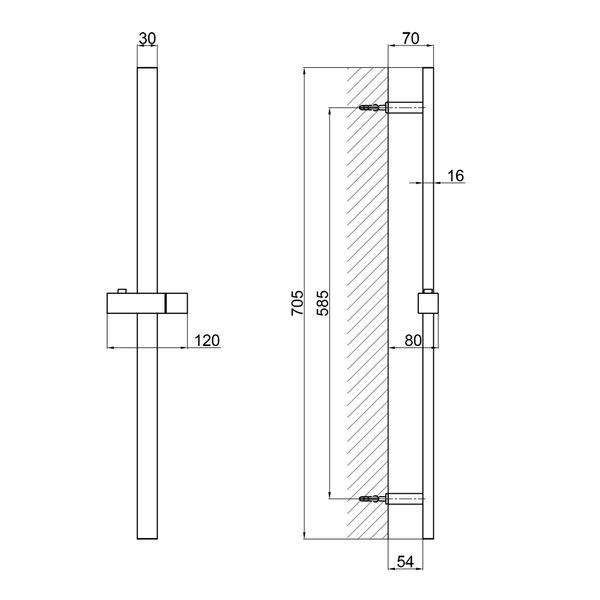 Душова стійка Qtap Lepit 705 мм Black Matt SD00047528 фото