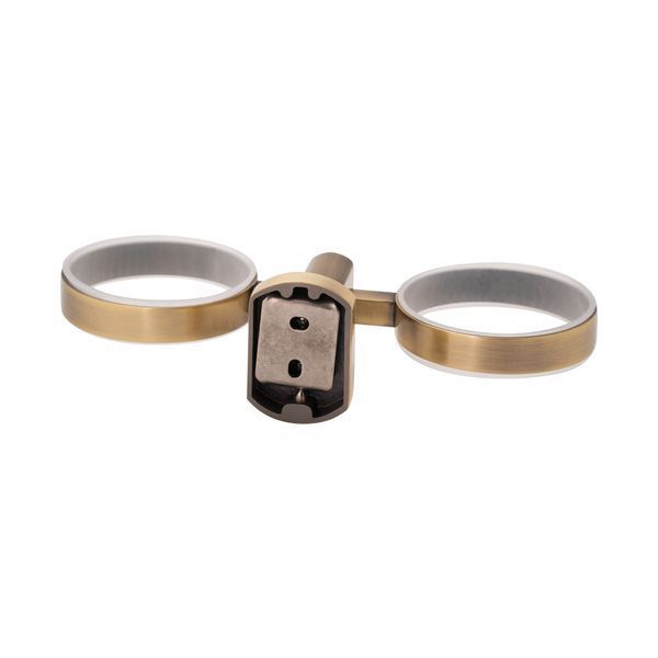 Стакан с держателем Qtap Liberty двойная Antic Bronze SD00031699 фото