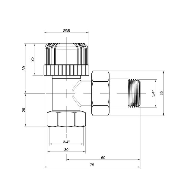 Вентиль термостатичний Icma №778 3/4" (30х1,5) кутовий SD00005647 фото