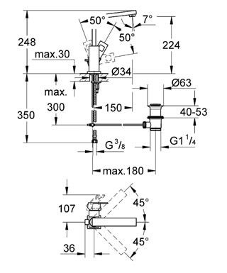 Смеситель для умывальника Grohe Eurocube L-Size 23135000 23135000 фото