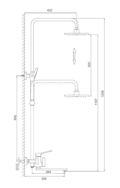 Душевая система Frap F2449-6 черный/хром F2449-6 фото