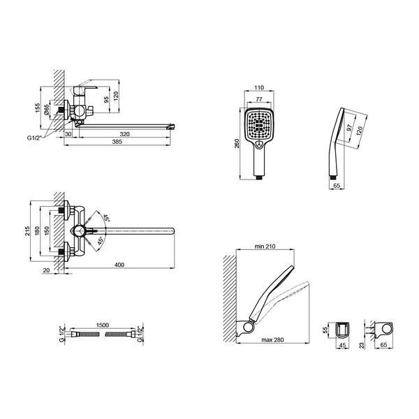Змішувач для ванни Qtap Grand WCR 005 SD00039612 фото