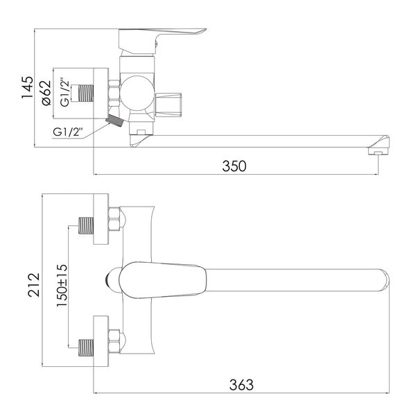 Змішувач для ванни Imprese Vaclav білий f03206403AB 084255 фото