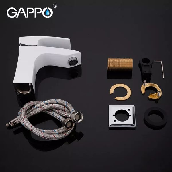 Змішувач для умивальника Gappo G1007-7 білий/хром G1007-7 фото