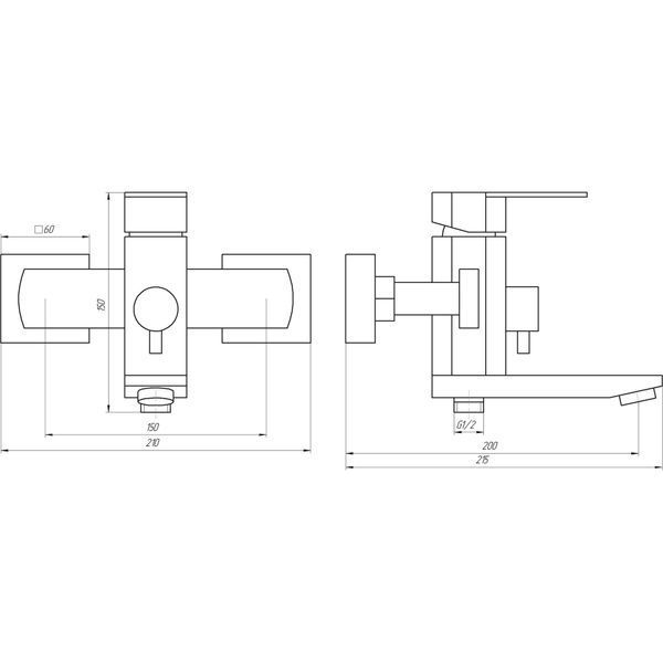 Смеситель для ванны Globus Lux Sorento SQ-102NHR 000022611 фото