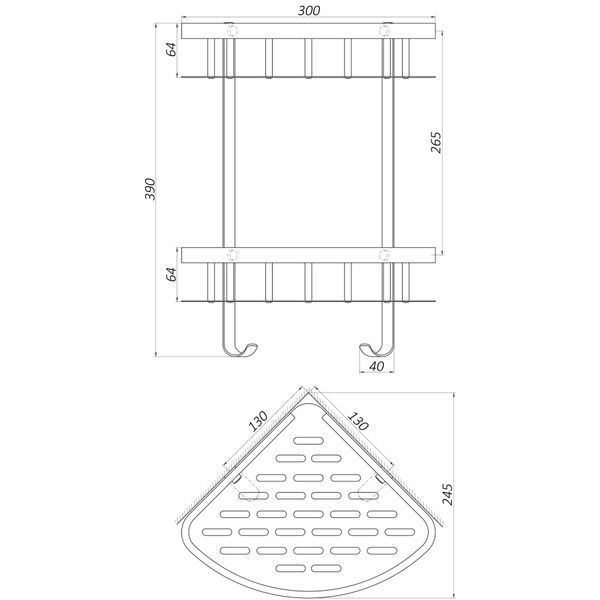 Полка двойная угловая TOPAZ TKB-9902-BL 000021350 фото