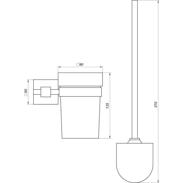 Ерш настенный Globus Lux BQ9429A без крышки черный матовый SUS304 000021200 фото