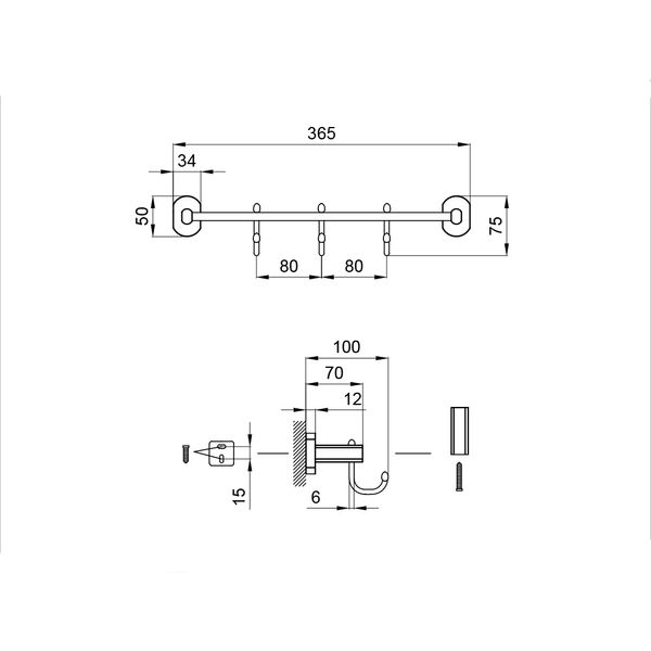 Тримач для рушника Qtap Liberty 3 гачка Antic Bronze SD00031701 фото