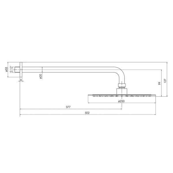 Верхний душ с кронштейном Imprese Brenta хром ZMK071901101 068916 фото