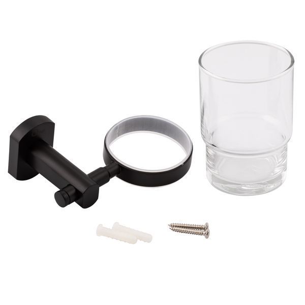 Склянка з тримачем Qtap Liberty Black SD00040020 фото