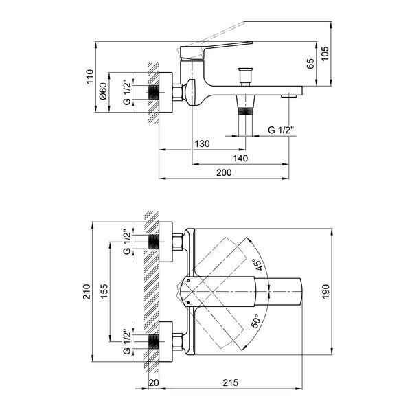 Смеситель для ванны Qtap Slavonice Chrome SD00042909 фото